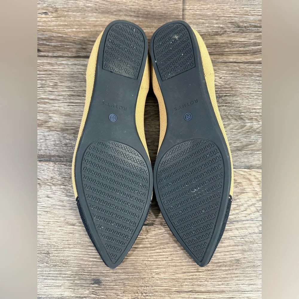 Rothy's The Point II In Camel Captoe Ballet Flat Shoes In Love Insole Size 12.5